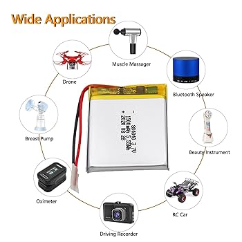 Amazon.com: HRYHWASE Lithium Polymer Battery 3.7V 1500mAh
